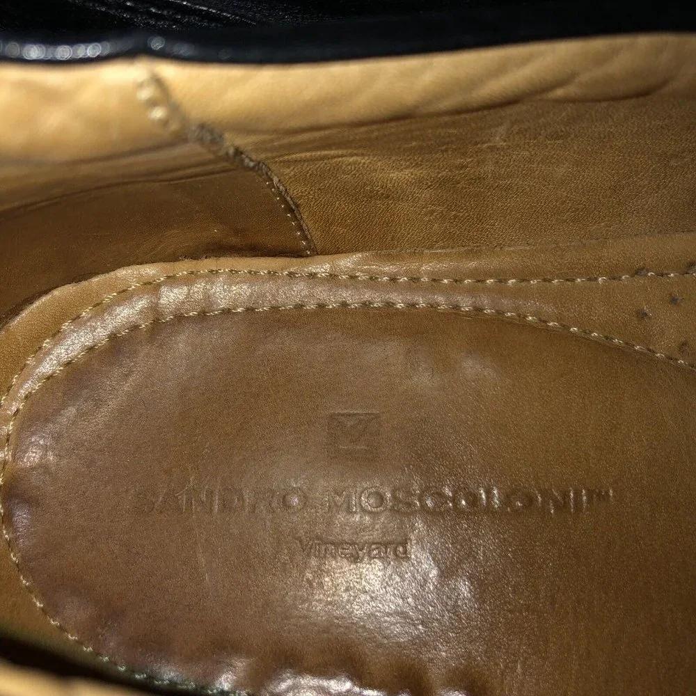 Sandro Moscoloni Vineyard Black Tassel Wingtips Loafers Size 8 EUR 41